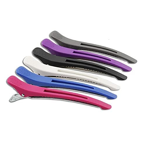 6Pcsset Pinup Plastic Duck Bill Hair Clips for Sectioning Hair Professional Non Slip Silicone band Clips Salon DIY Accessories Hairpins Hairgrip for WomenPlastic Metal Duckbill
