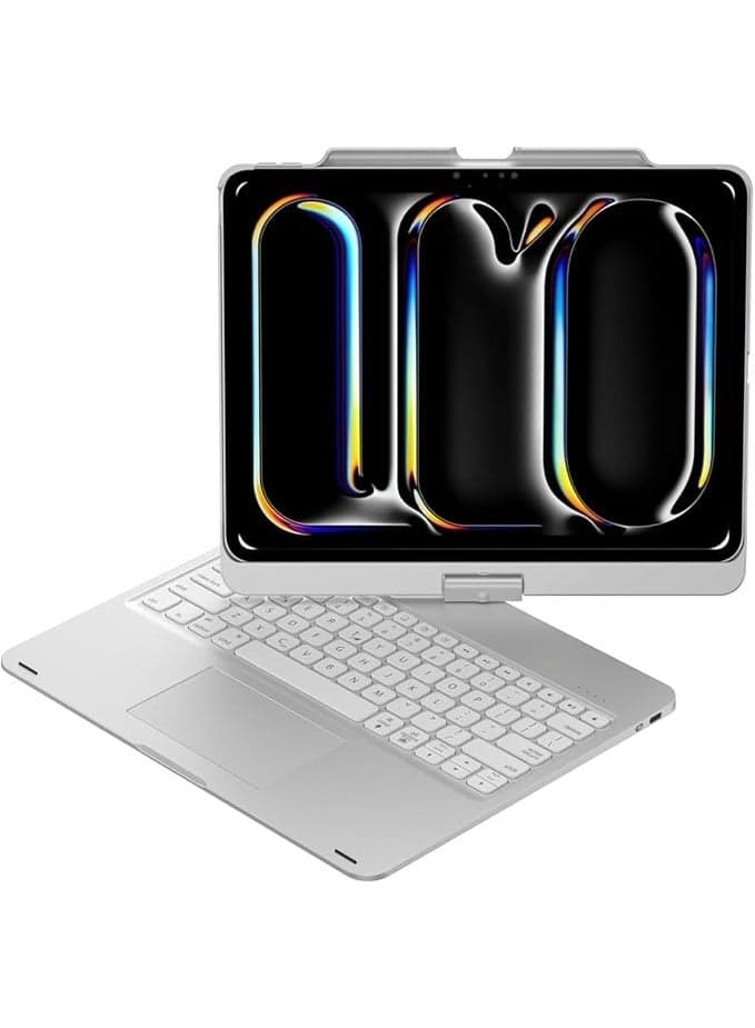 Rotary Type Magic Smart Bluetooth Keyboard Case for iPad Pro 13 M5 2025 iPad Pro 13-inch M4 2024 Cover with Trackpad RGB Backlit Keyboard