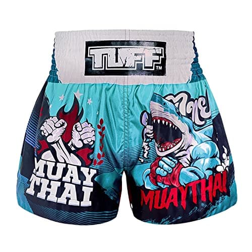 Tuff Sport Muay Thai Shorts Boxing Shorts Traditional Styles MMA Workout Kickboxing (XL, TUF-MS673-BLU) X-Large