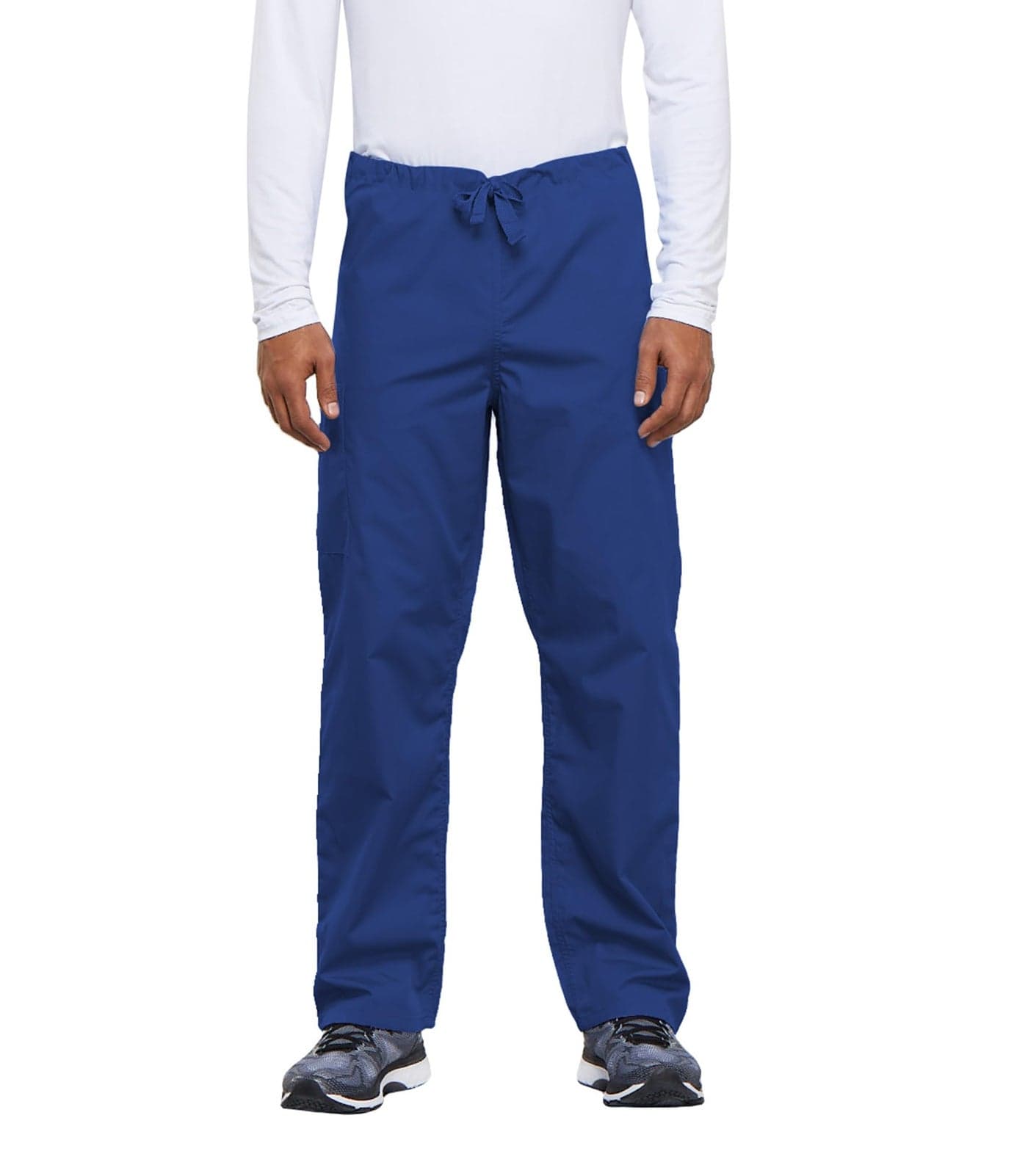 Cherokee Men's Originals Unisex Drawstring Cargo Scrub Pant, Royal, Small/Tall