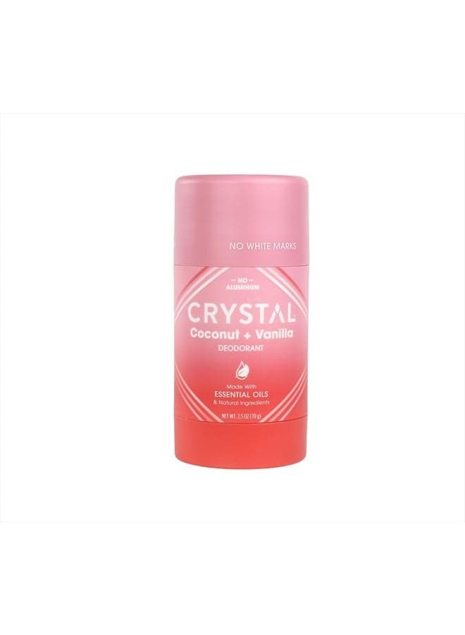 Crystal Magnesium Solid Stick Natural Deodorant, Non-Irritating Aluminum Free Deodorant for Men or Women, Safely and Effectively Fights Odor, Baking Soda Free, Coconut + Vanilla, 2.5 oz