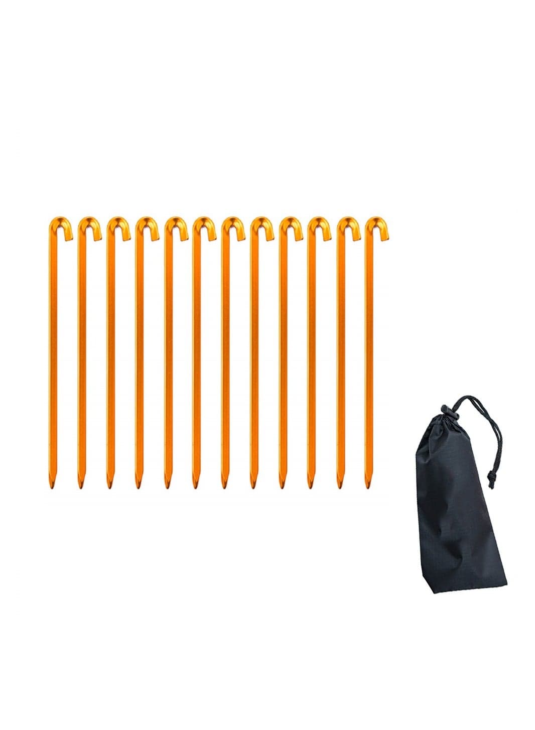 12PCS Heavy Duty Aluminium Tent Pegs 18cm for Camping Hiking Garden and Beach with Storage Pouch