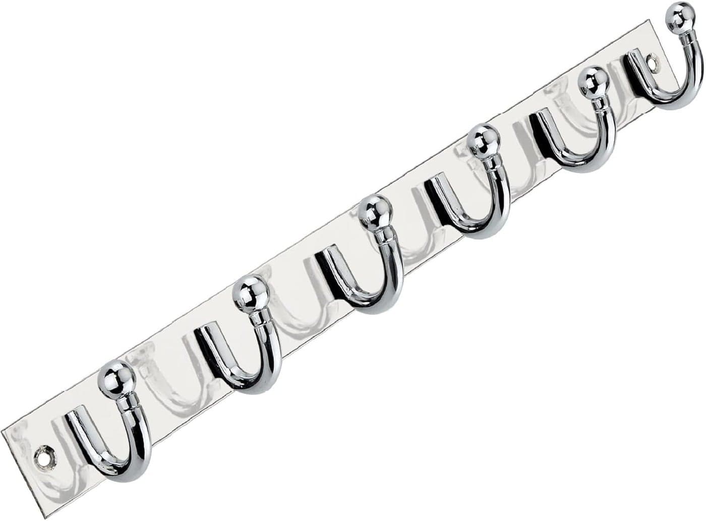 ROLLYWARE ® Wall Mount, Hook Coat Rack, Premium Stainless Steel, 6 Legs Cloth Hanger Bathroom Stylish Wall Hooks - Easy to Use for Clothes, Towels, Keys, and Use of Other Items (6 Hook, Pack of 3)