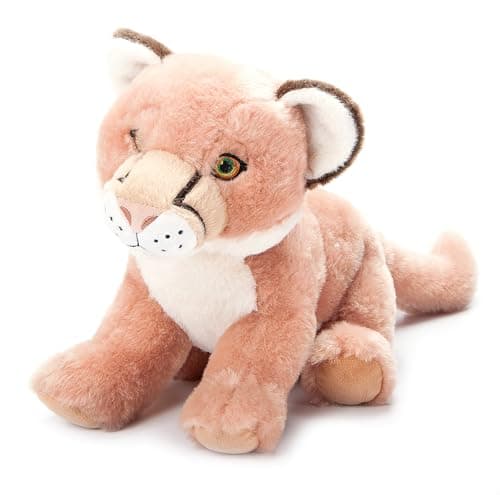 The Petting Zoo Mountain Lion Stuffed Animal Plushie Gifts for Kids Earth Keeperz Wildlife Animals Zoologee Brown Cougar Plush Toy 12 inches