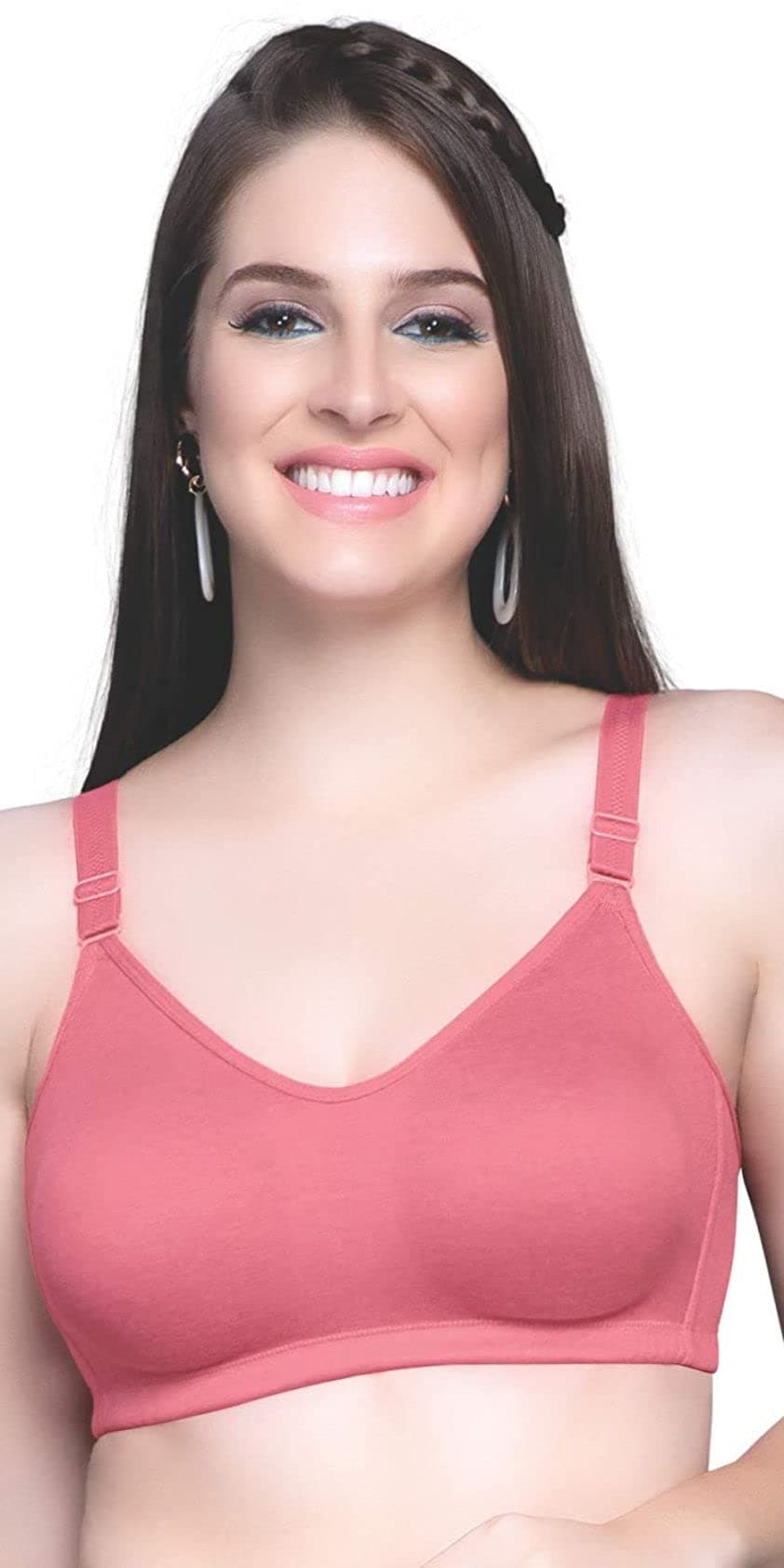 TRYLO Women's Cotton T-Shirt Bra Superfit 36 Rose Gold D - Cup