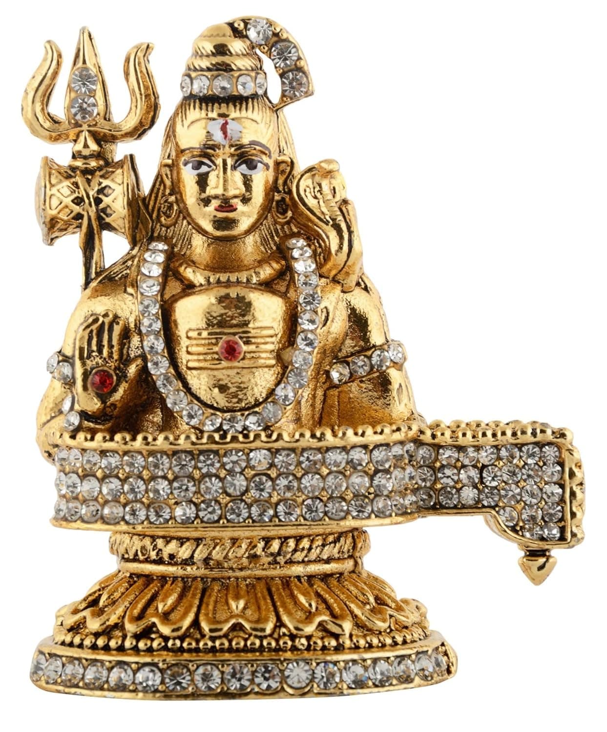GCT Lord Shiv Idol Shiva Shivling Statue Shankar Murti B167 Gold Metal Statue for Home Dcor Car Dashboard Mandir Pooja Murti Temple Puja Office Table Showpiece