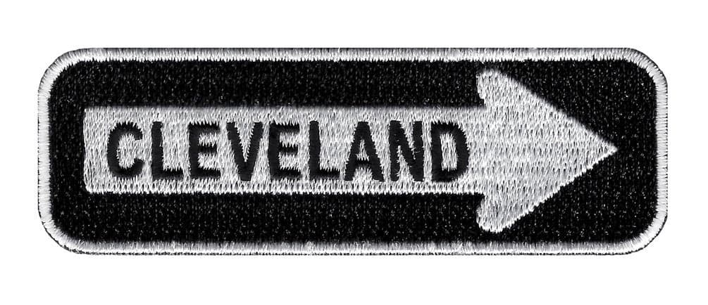 One Way Sign Cleveland Ohio Embroidered Patch IronOn Highway Road Biker