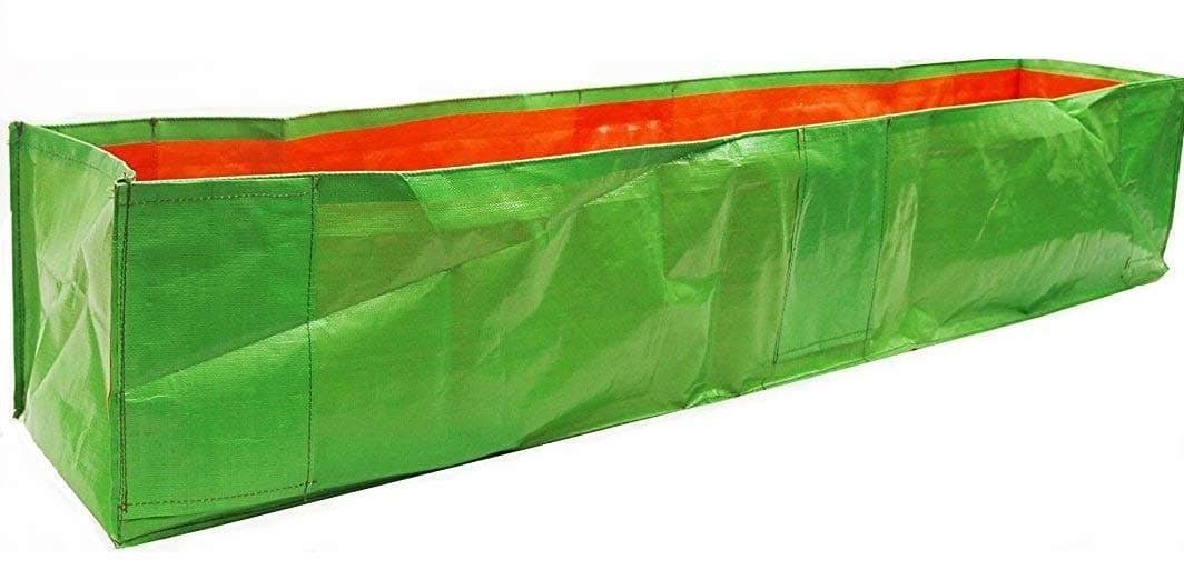 YUVAGREEN Long UV Treated Terrace Gardening Green Grow Bags for Leafy Greens and Vegetable with Side Support (Side Eyelet)(60" X 12" X 12") - (Pack of 1)