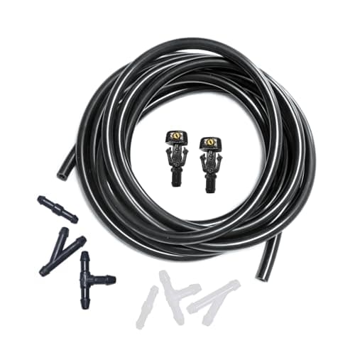Front Windshield Washer Nozzles Kit for 20042013 Ford F150 Wiper Spray Washer Jet and Hose repair kit with 3M Fluid Hose 6 Connectors