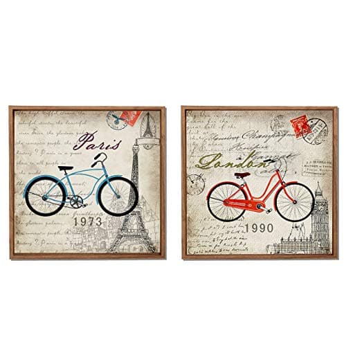 Painting Mantra City of London Theme Framed Canvas Painting Set of 2 Wall Art Print -13x13 inch