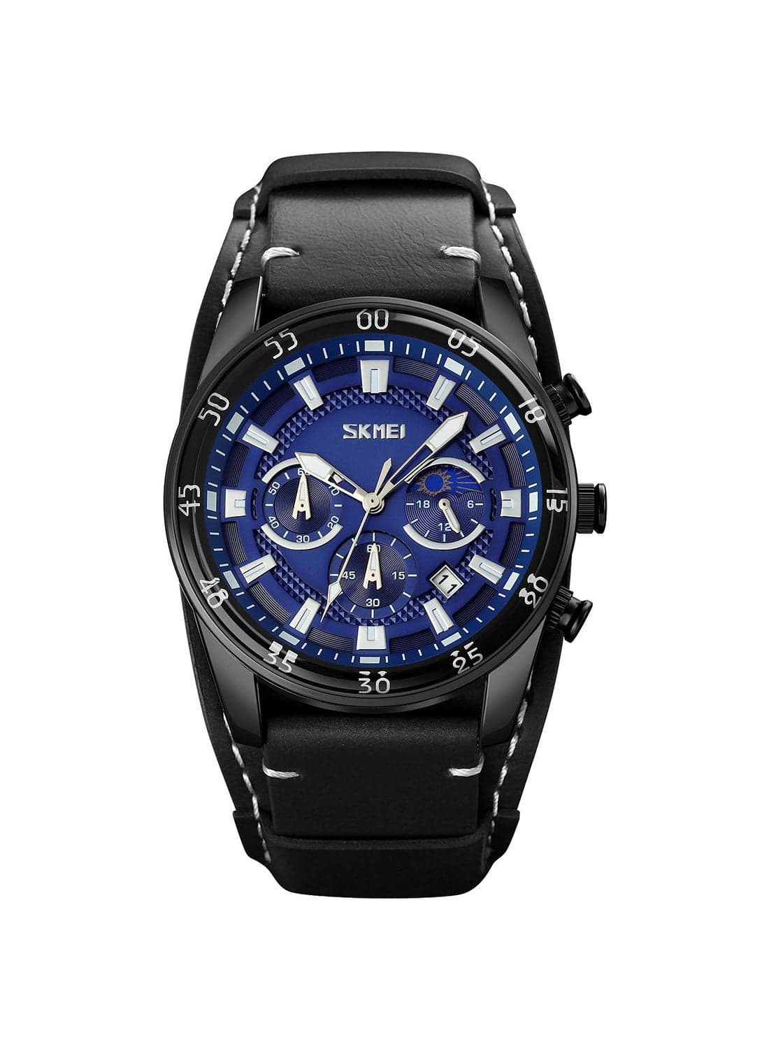 Men's Luxury Leather Strap Quartz WristWatch 9429BU