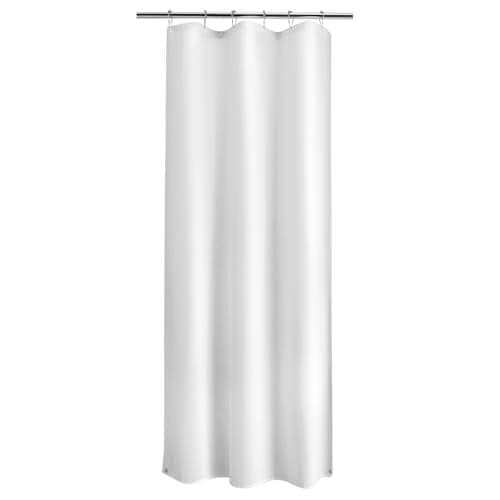 Titanker Small Stall Shower Curtain Liner Washable 36 x 72 Inches White Fabric Stall Shower Liner with 2 Magnets Waterproof RV Shower Liner Soft Lightweight Polyester White