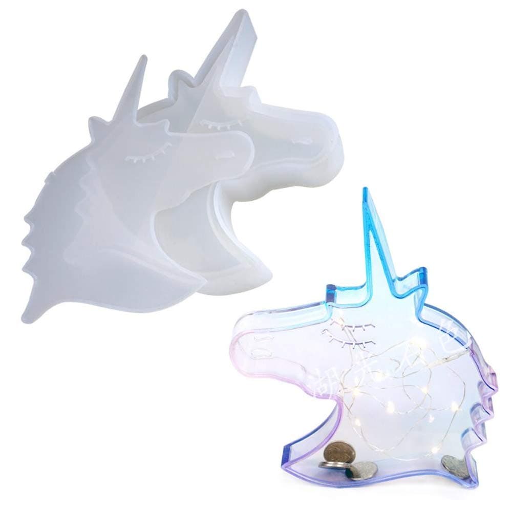 ResinPro 3D Unicorn Piggy Bank Silicone Resin Mold Coin Storage Box Silicone Epoxy Resin Casting Mold for Handmade DIY Craft
