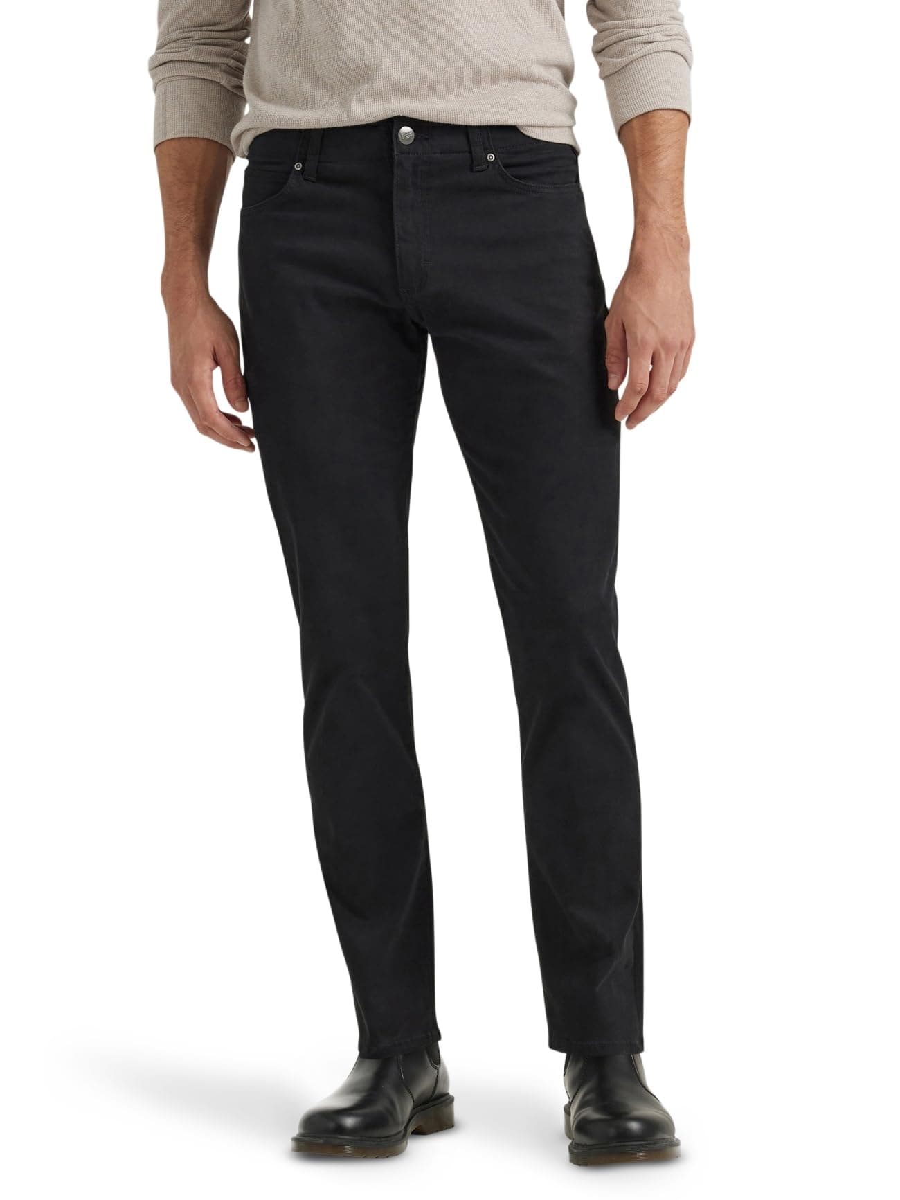Lee Men's Extreme Motion Straight Taper Jean Black 30W x 34L