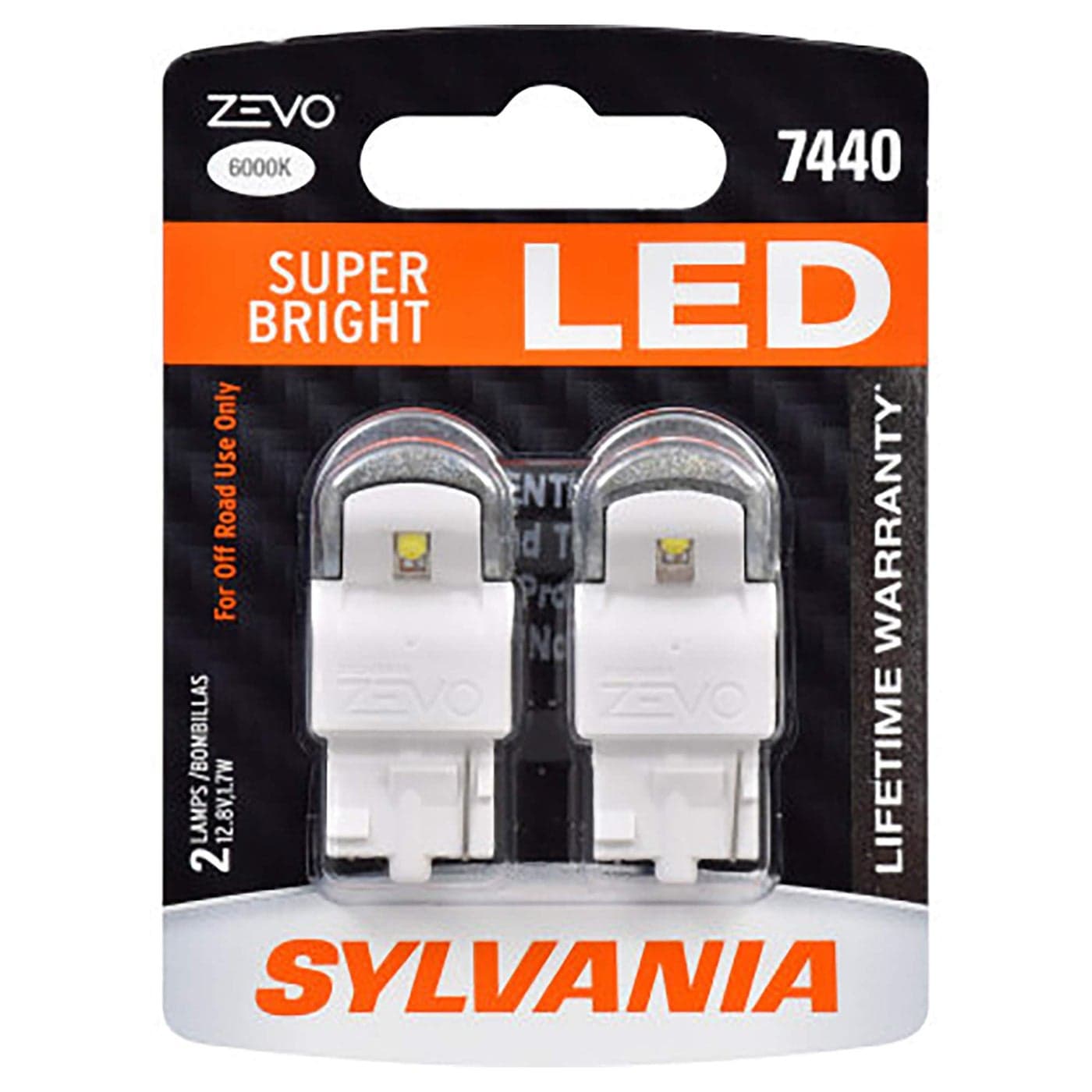 SYLVANIA ZEVO 7440 T20 White LED Bulb Contains 2 Bulbs