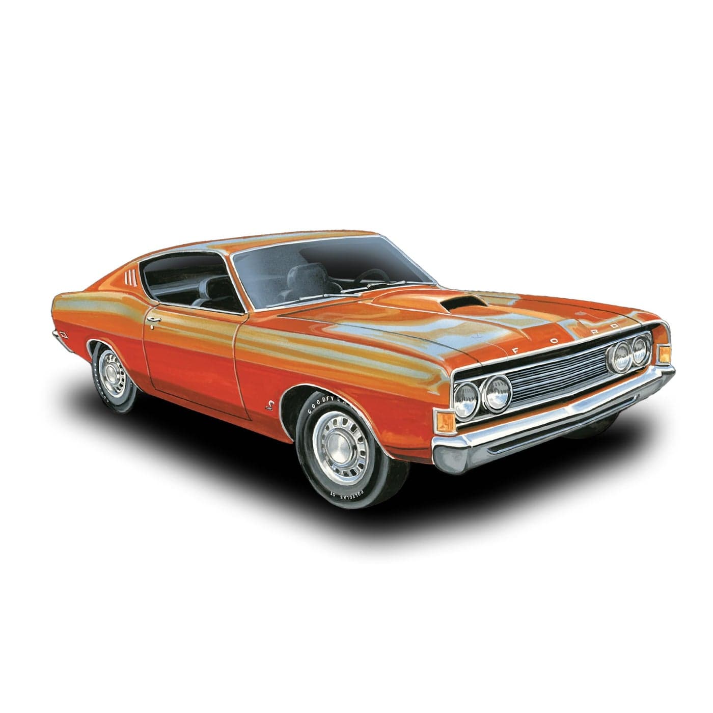 AMT Unknown 1969 Ford Torino Cobra Fastback 125 Scale Model Kit White AMT1217M
