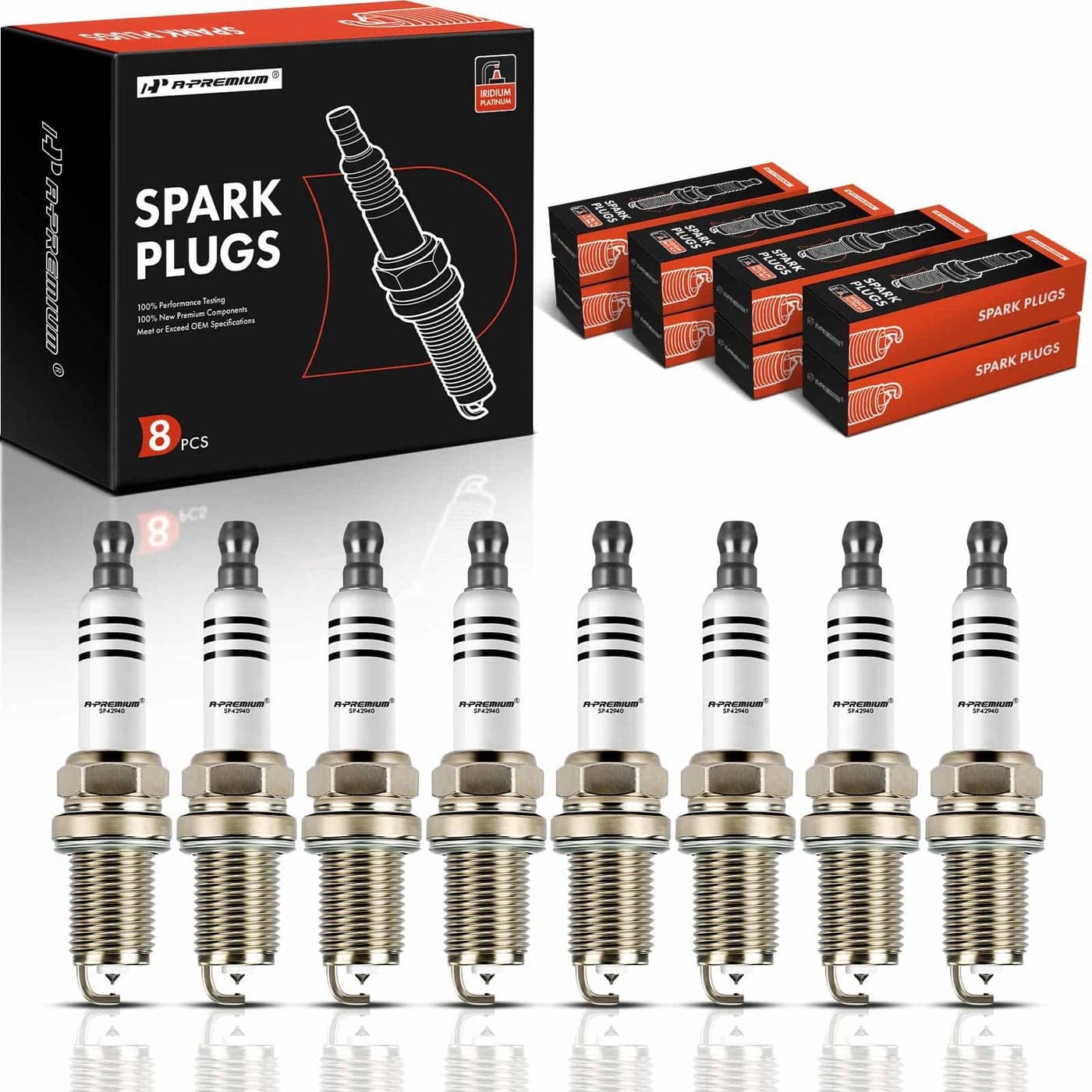 APremium Iridium Platinum Spark Plugs Compatible with BMW X5 20042010 550i 20062010 750i 20062008 750Li 20062008 650i 20062010 48L Pack of 8