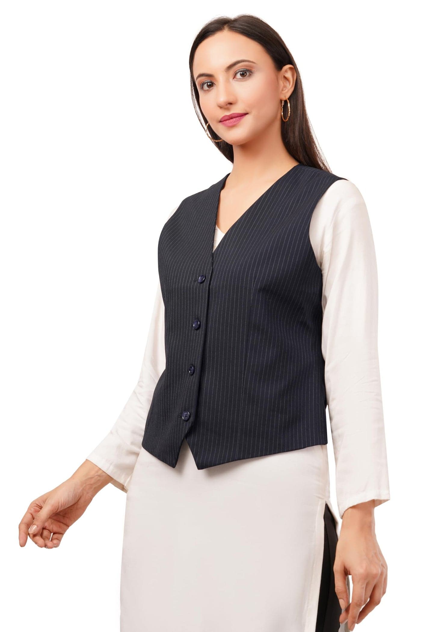 SaintX Women's Tailored Waistcoat | Sleeveless Formal Fully Lined Blazer | Premium Suiting Fabric | Stylish Fashion-Forward | V neck | Stylish 'Desk-to-Dinner' Office/Casual Wear