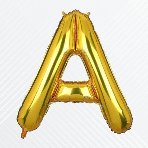 Flyloons Gold Alphabet Letter Foil Balloons for Name A Birthday Decoration Items, Anniversary, Baby Shower, Bachelorette, Wedding, Farewell Create Your Own Customized Phrase