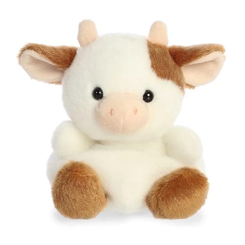 Aurora Adorable Palm Pals Caroline Brown Cow Stuffed Animal Fun Collectible Plush for Kids and Adult Collectors Perfect for Decorating Rooms and Birthday Gifts 5 Inches