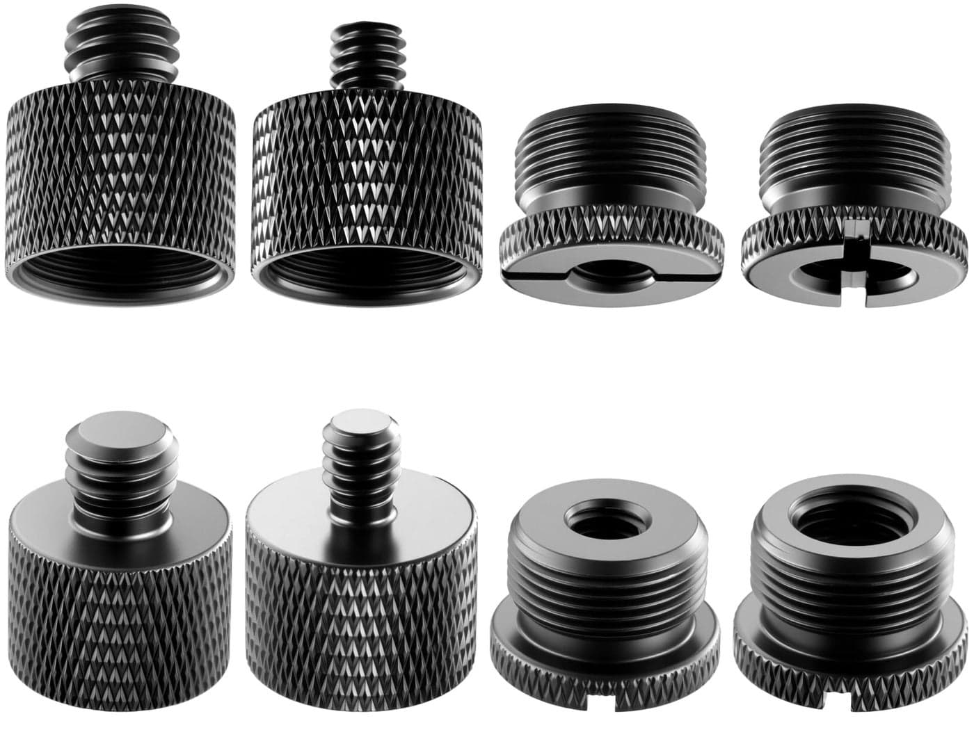 8 Pack Mic Stand Adapter 5/8 Female to 3/8 Male and 3/8 Female to 5/8 Male, 5/8 Female to 1/4 Male and 1/4 Female to 5/8 Male Screw Thread Adapter Mic for Microphone Stand Boom Arm Camera Tripod
