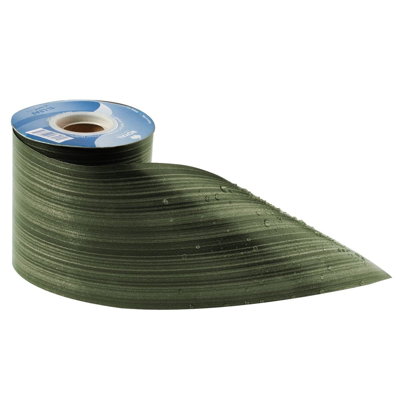 Royal Imports Green Ti Leaf Floral Ribbon Wide Faux Poly Satin Waterproof Aspidistra Ribbon 4 100 for Indoor Outdoor Wrap for Florist Wedding Bouquet Art Crafts 50 Yard Roll 150 FT