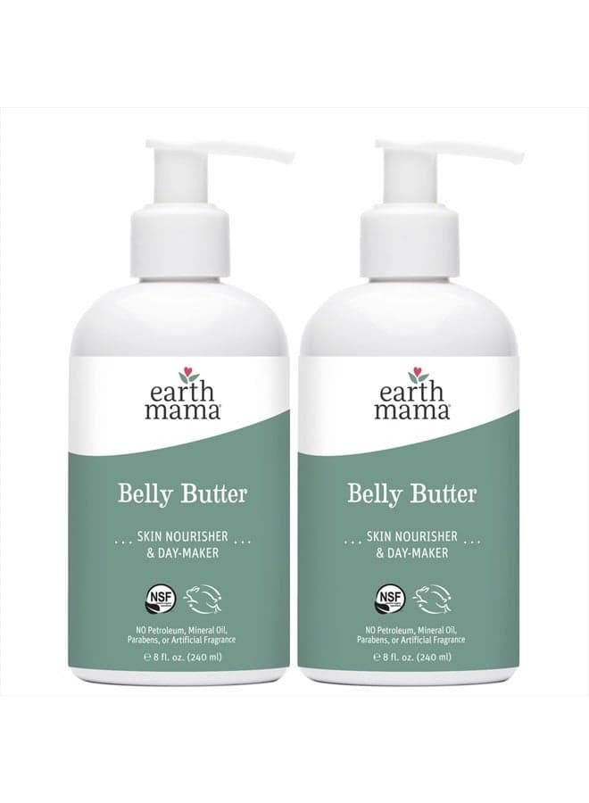 Belly Butter, Maternity Moisturizer for Dry Skin | Lotion for Pregnancy and Postpartum Recovery Self Care, Body Cream with Aloe, Fragrance Free, 8-Fluid Ounce (2-Pack)