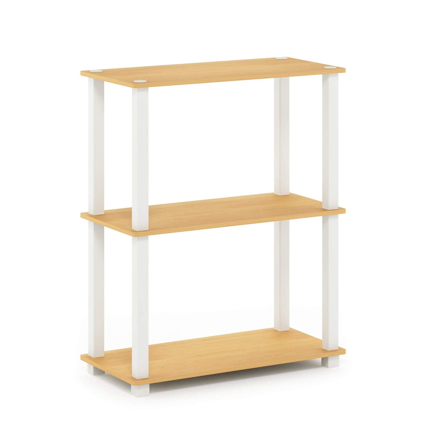Furinno TurnSTube 3Tier Compact Multipurpose Shelf Display Rack Square BeechWhite 3Tier Square Tubes