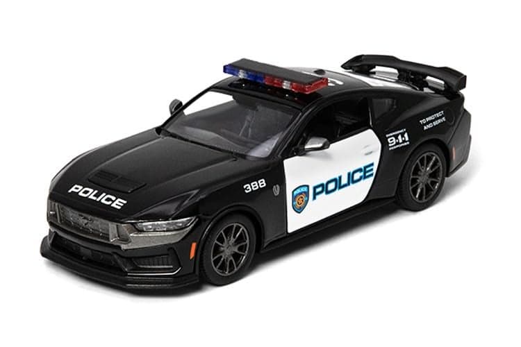 KiNSMART 2024 Ford Mustang Dark Horse Police Edition 5 138 Scale Die Cast Metal Model Car wPullback Action