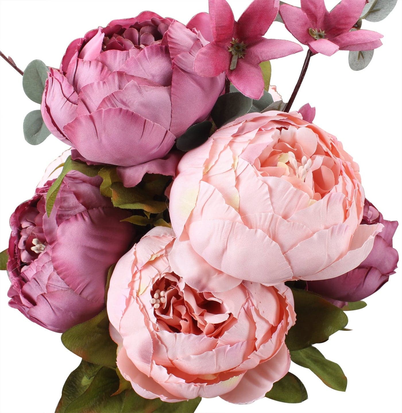 Duovlo Fake Flowers Vintage Artificial Peony Silk Flowers Wedding Home DecorationPack of 1 New Sweetened Bean