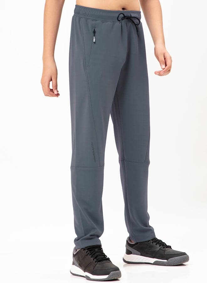 Solid Drawstring Waist Relaxed Fit Track Pants — 9-10Y