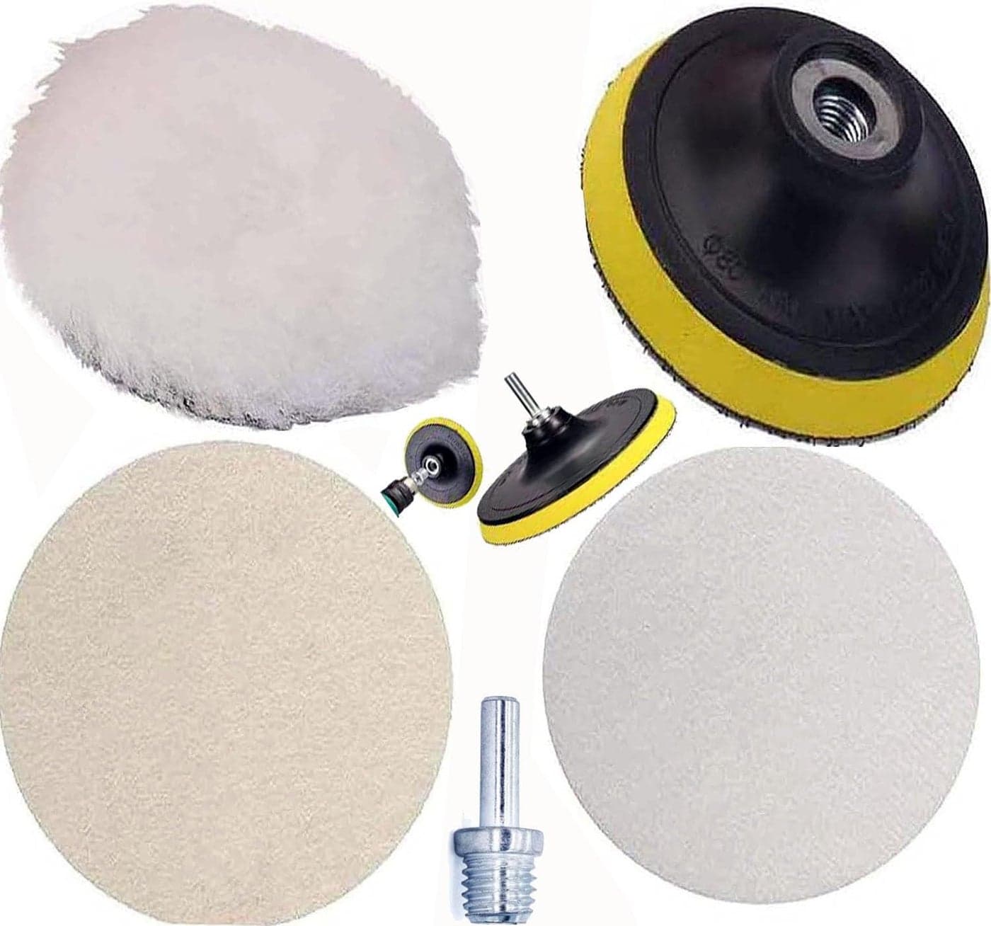 DIY Crafts Pack of 4 Set Buffing 3 inch Complete Kit Buffing Plishing Wheel for Drill Polishing Wheel Kit M1014 for ManifoldAluminum Pack of 4 Set Buffing