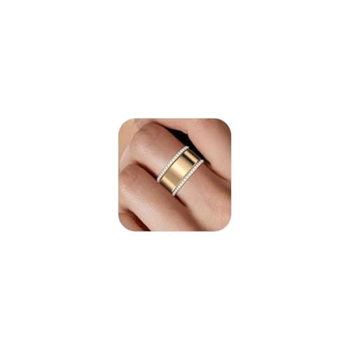 ZOOROO 2-Pack 14K Gold Plated Stacking Rings for Oura Ring Gen 4/Oura Ring Gen 3, Cubic Zirconia Simulated Diamond Oura Stack Rings for Women