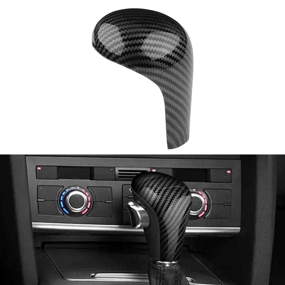 TOTMOX Gear Shift Knob Cover Trim ABS Plastic Carbon Fiber Compatible with Audi A6L 20052011 Q5 A4L 20092012 A5 20082010 Q7 20062012