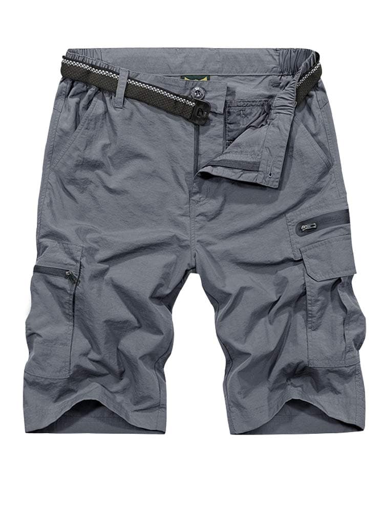 Jessie Kidden Mens Outdoor Casual Expandable Waist Lightweight Water Resistant Quick Dry Fishing Hiking Shorts #6222-Grey,29