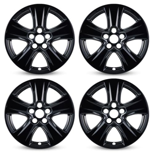 OPKOURE Set of 4 17 inch ABS Wheel Skins for 2019-2025 Toyota RAV4, Wheel Covers Compatible with 19-25 Toyota Rav4 - Gloss Black, Snap-on Wheel Skin Replacement Set