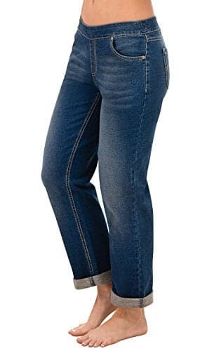 PajamaJeans Womens Stretch Jeans Denim Loose Jeans for Women Blue XS