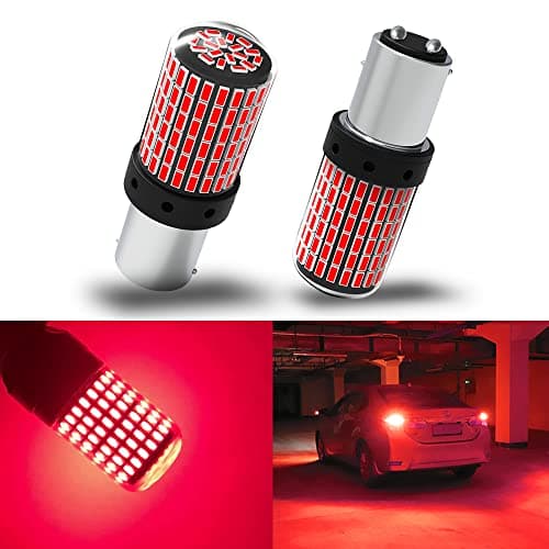 Yifengshun 1157 LED Bulbs Red, Brake Stop Light Super Bright 3000 Lumens Error Free Canbus, BAY15D 7528 2057 2357 Automotive Led Tail Rear Light Bulb for Car RV Truck 144SMD (2PCS)