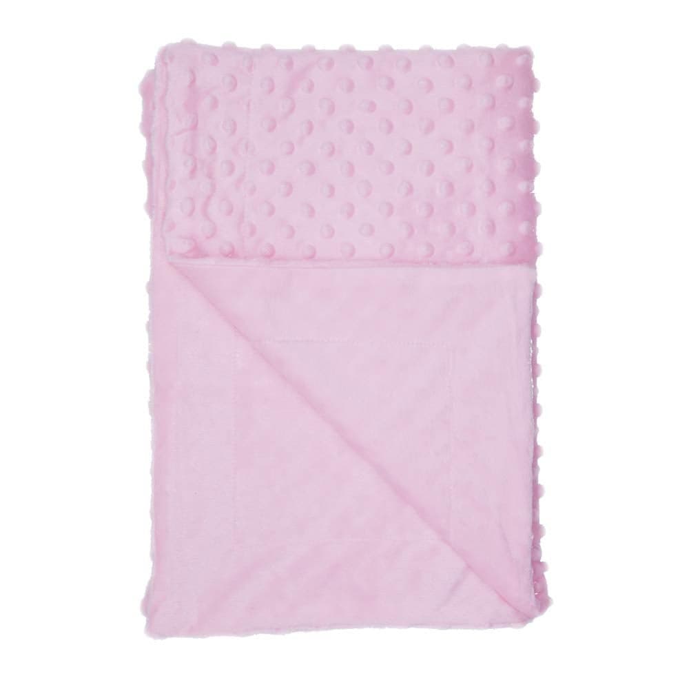Annlaite Unisex Childrens Baby Quilt Soft Baby Blanket Minky Dot Sherpa Fleece Baby Blanket 30 by 40 Inch Pink
