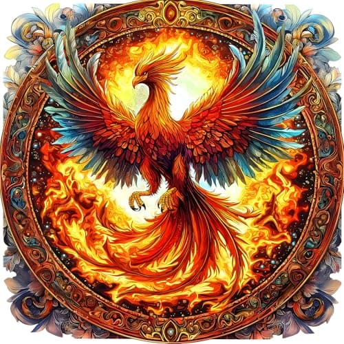 MINIWAN Phoenix Rising Jigsaw Puzzle Challenging 500 Piece Puzzle for Adults Unique Family Activity 20x20 Inch Great for Mindfulness Relaxation