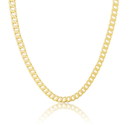 Moodear Gold Necklace for Women Chunky 14K Gold Plated Chain Necklace Cuban Link Chain Choker Necklace for Women Trendy Fashion Jewelry