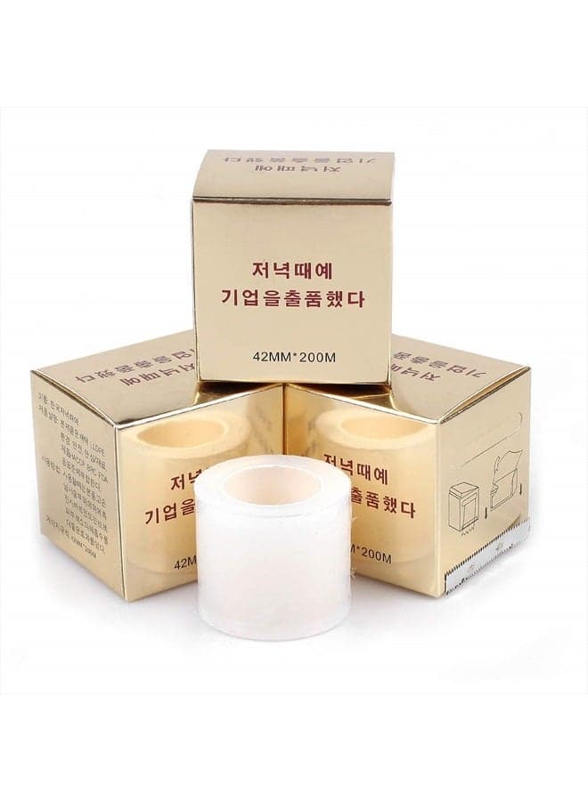 4 PCS Disposable Eyebrow Tattoo Plastic Wrap Preservative Film For Professional Eyebrow Lips Permanent Make Up Supplies Wrap Cover Tape Roll (4 Rolls Preservative Film)