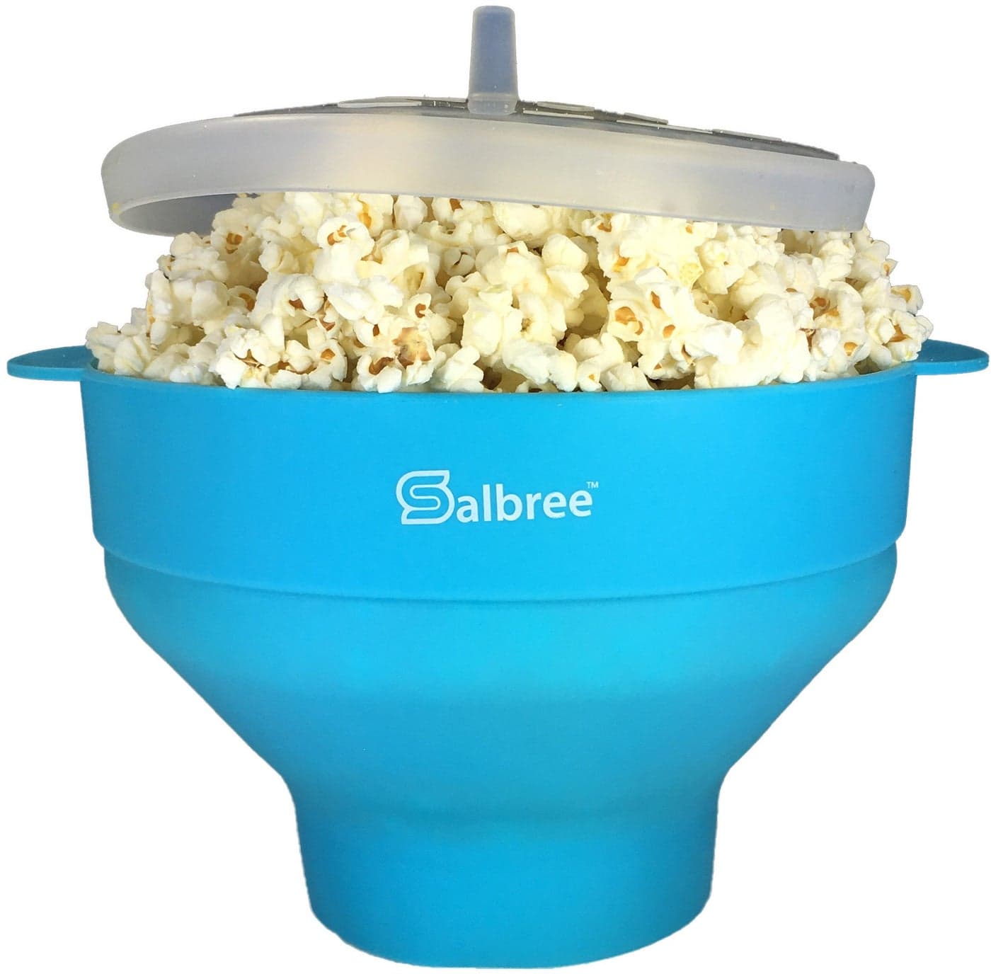 The Original Salbree Microwave Popcorn Popper Machine Silicone Popcorn Maker Collapsible Microwavable Bowl Hot Air Popper No Oil Required The Most Colors Available Turquoise