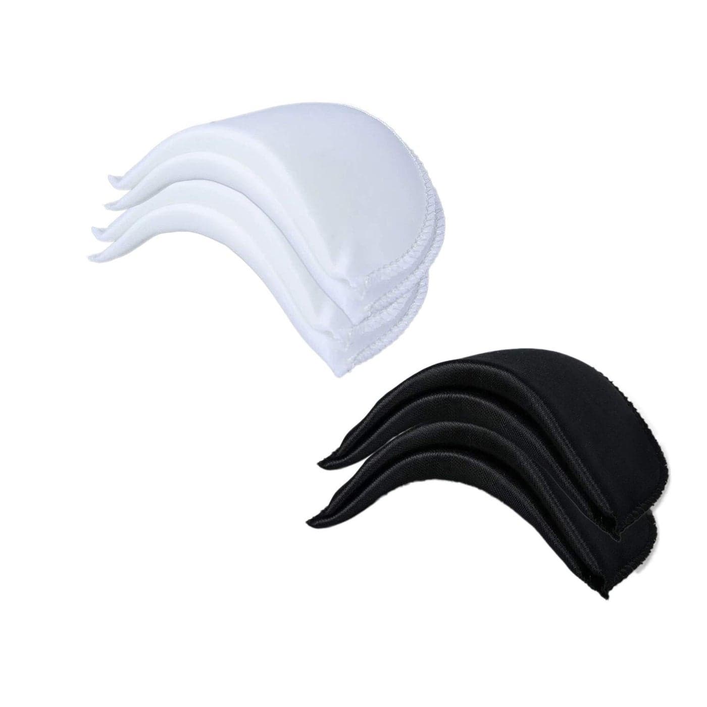 ChrisW 4 Pairs 12 Covered Setin Shoulder Pads Sewing Foam Pads for Blazer TShirt Clothes Medium 2 Pairs White and 2 Pairs Black
