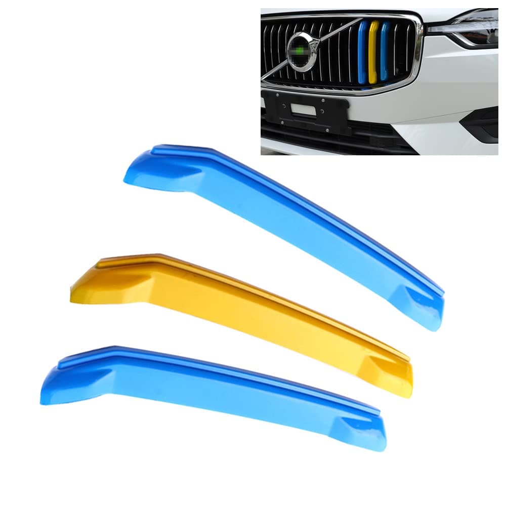 SANRILY Multicolor Grille Decoration Insert Trims Compatible with Volvo xc60 20182021 Front Grill Cover BlueYellowBlue