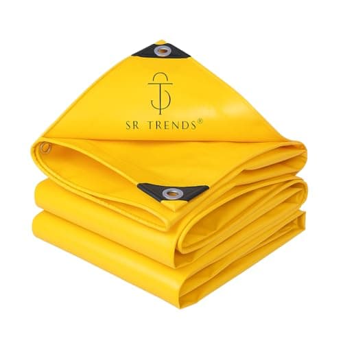 SR TRENDS Heavy Duty HDPE Tirpal 250 GSM | Waterproof, UV Resistant & Durable Tarpaulin Sheet with Eyelets for Outdoor, Truck, Garden & Roof Cover (Yellow, 20 x 20 FT)