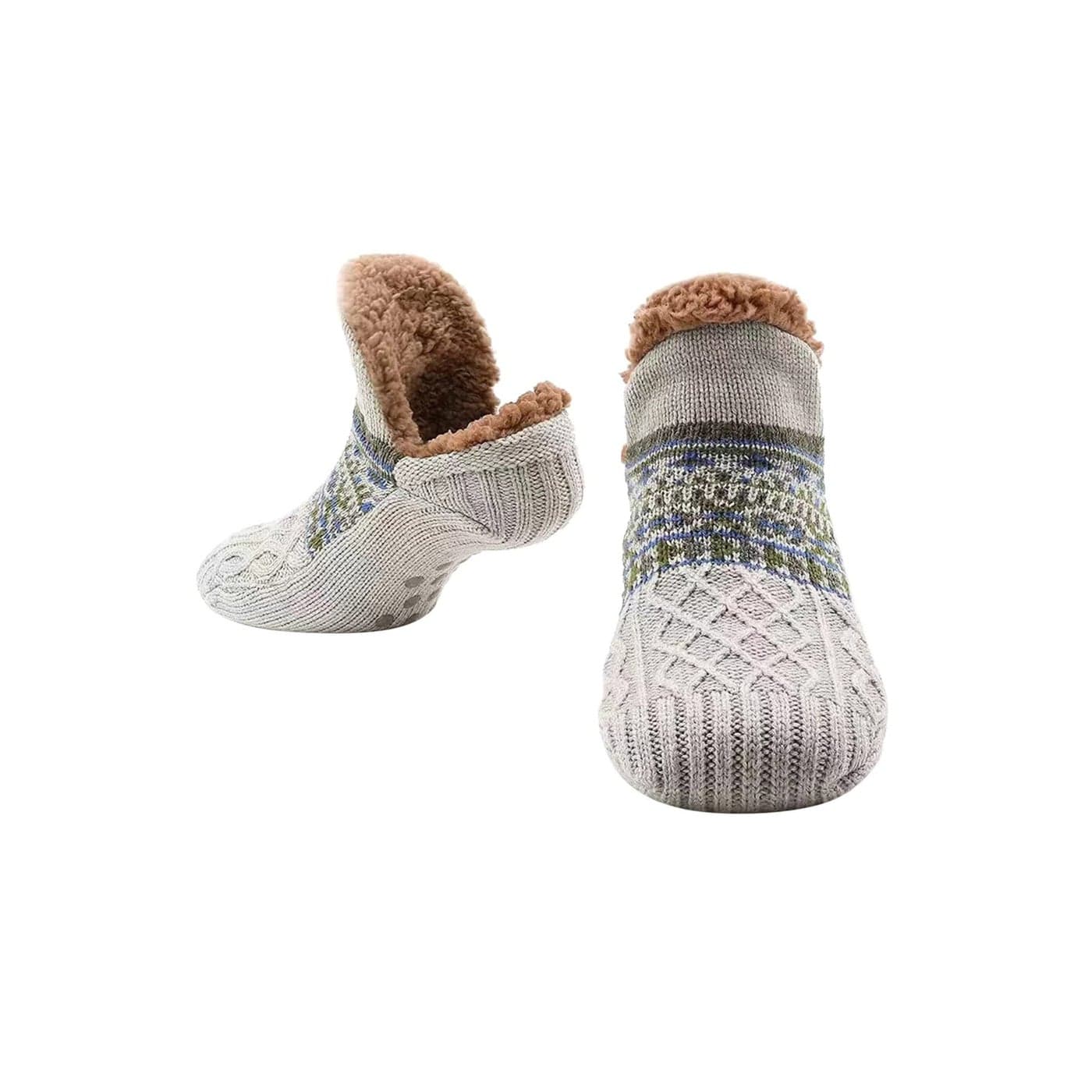 Slipper Socks for Women Men, Sherpa Fleece Lined Socks Non Slip Socks Soft Indoor Slipper Socks Non Slip Cozy Bed Socks Snug Winter Socks Warmth Bed Slippers for Indoor Home House Floor