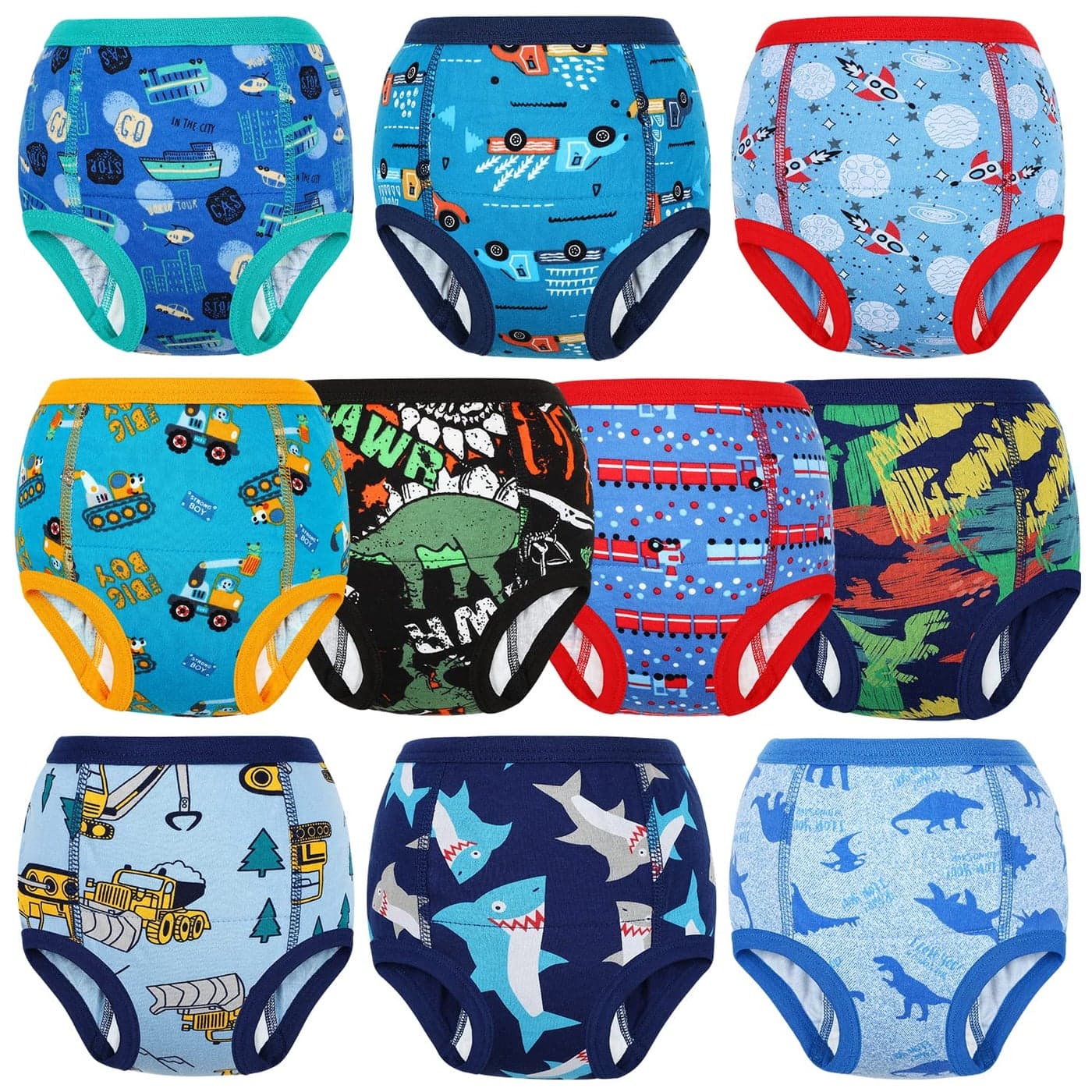 MooMoo Baby Potty Training Underwear 10 Packs Absorbent Toddler Training Pants for Boys and Girls Cotton 2T