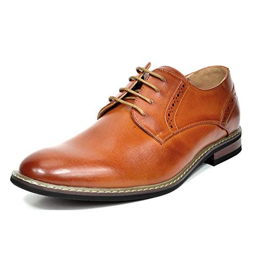 Bruno Marc Men's Leather Lined Dress Oxfords Shoes,Size 10,Brown,PRINCE-16
