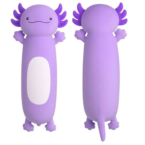 Dalmao 36 inch Cute Giant Purple Axolotl Plush Soft Body Pillow Large Squishy Plushies Axolotl Stuffed Animals Toy Gifts for Kids Boys Girls Birthday Halloween Christmas